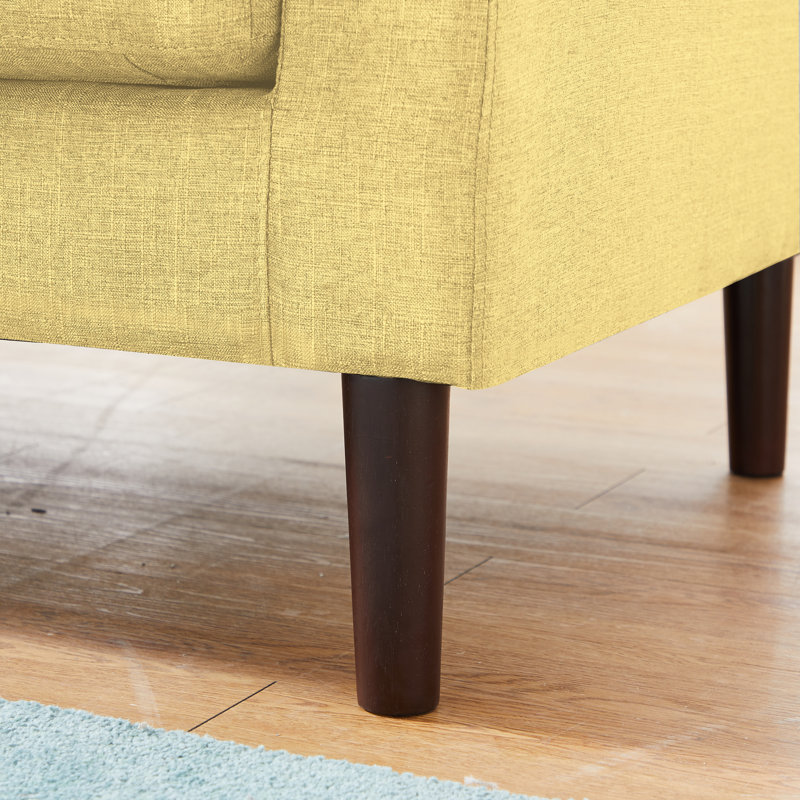 Canapé réversible avec repose-pieds Bork, Mélange de polyester jaune