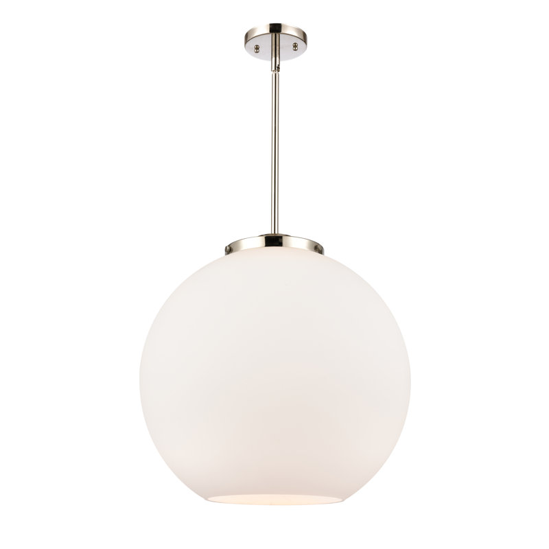 Luminaire suspendu simple à 1 lumière Ralph, Nickel poli