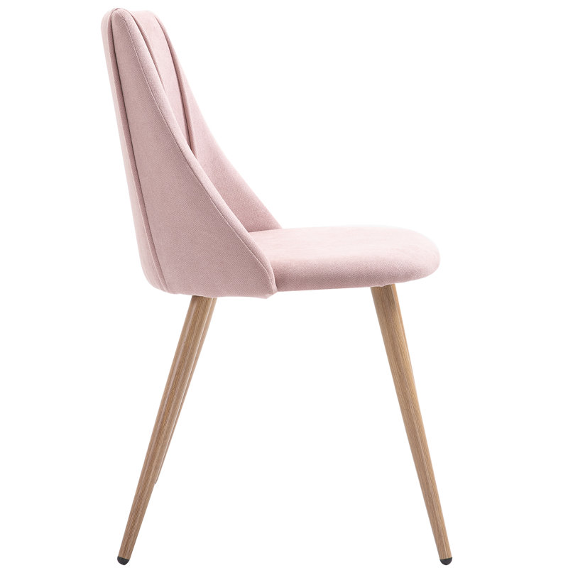 Abeale 43cm H Polyester Blend Upholstered Side Chair, Pink