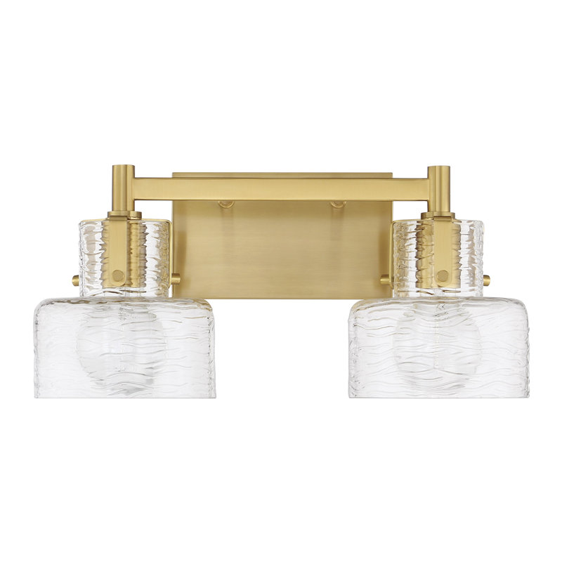  Luminaire de meuble-lavabo 2 lumières Dover en laiton chaud, Laiton, H 8,25 po x l 17 po x P 6 po, Deux lumières