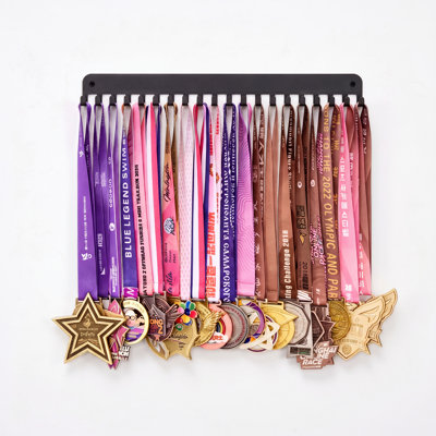 She Believed She Could So She Did Medal Display Hanger, Black Steel Sports Race Medal Holder, Holds Over 60 Medals, Easy to Install Running Medal Wall Rack