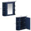 Armoire de rangement murale de salle de bain avec miroir, armoire à pharmacie avec tablette en bois réglable et portes, armoires de rangement montées avec 6 tablettes ouvertes, bleu-1227745064