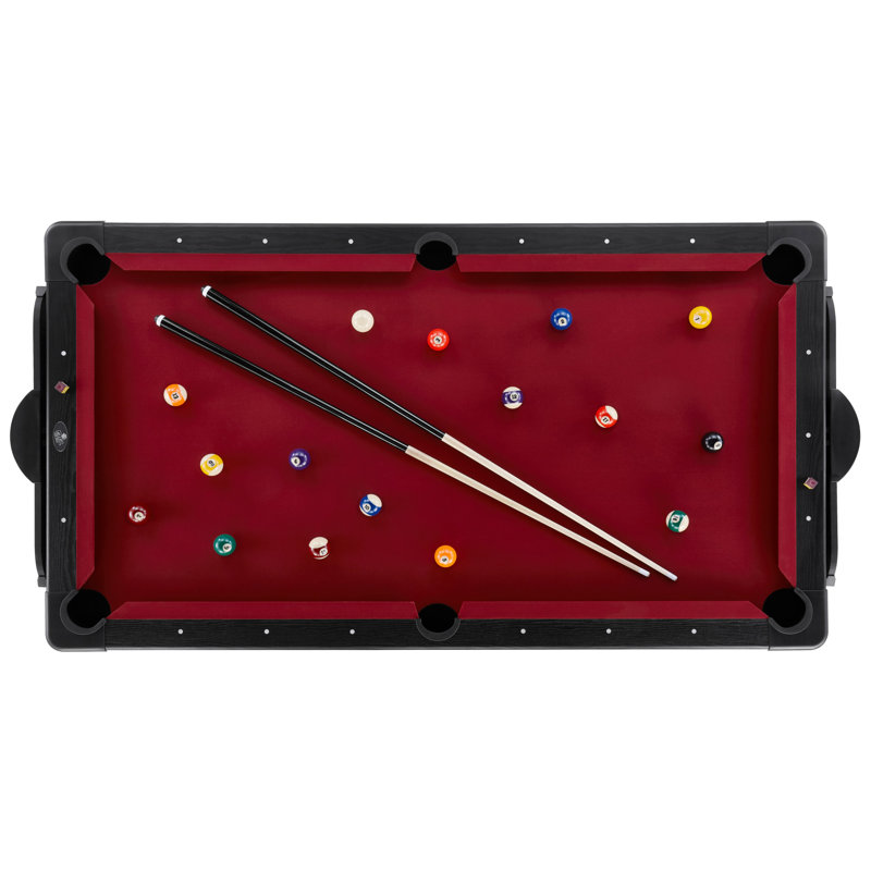 Red 7-Foot 3-in-1 Multi-Game Table with Rotation