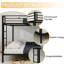 Multi - Functional Square Tube Iron Bunk Bed, Full - Size Upper & Full - Size Lower Bed, Robust Metal Frame Resists Wear-Full Size