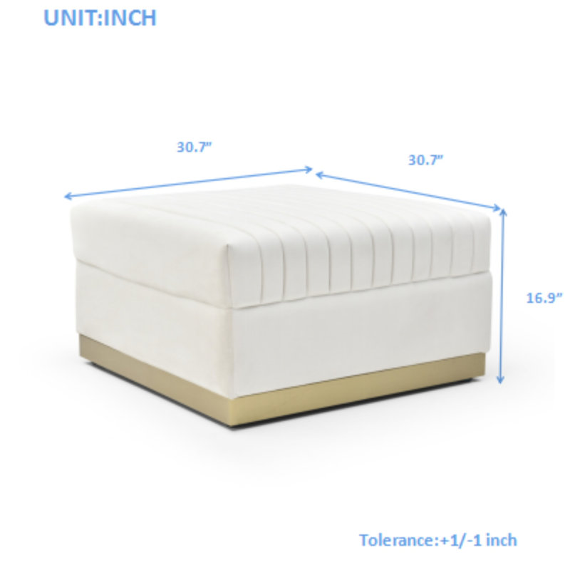 Velours beige contemporain avec rembourrage - salon moderne de luxe avec repose-pieds élégant, Beige