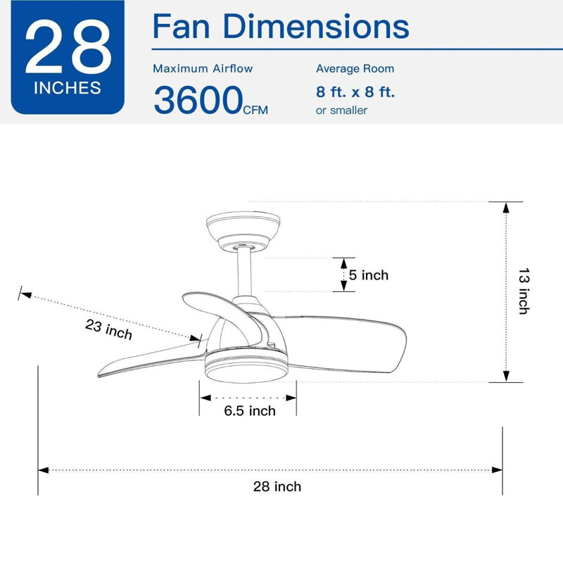 30" Flush Ceiling Fans with Lights & Black Blades,Low Profile Light and Fan with Remote,Small Modern Flush Mount Ceiling Fan with 3 Colour Led for Living Room Bedroom Kitchen