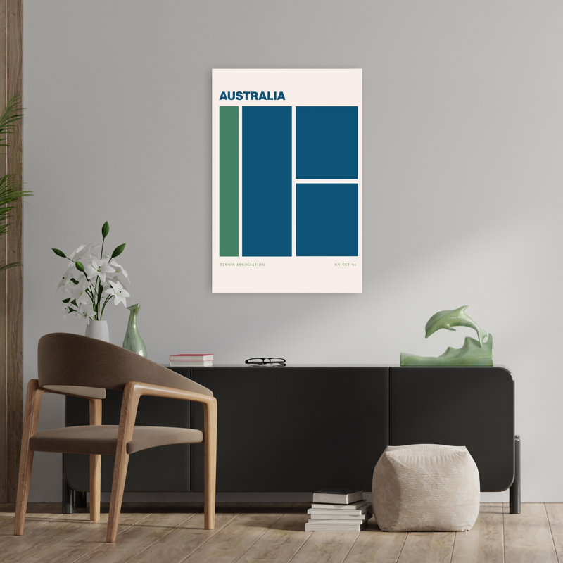 Australiatennis Abstract Classic Geometric Wall Art Print 1 Piece Wrapped Canvas Wall Art, 91.44cm H x 60.96cm W