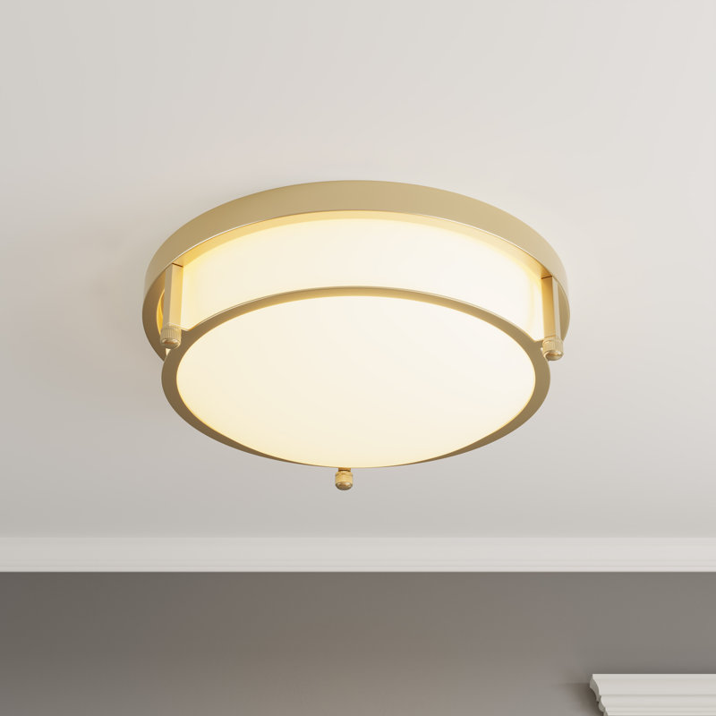 Chattooga 2-E26 Light 13 inch Classic Vintage Dimmable Flush Mount Light Fixture, Gold