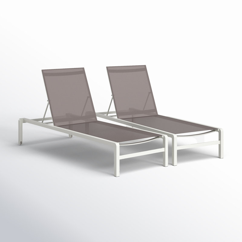 Ensemble de chaise longue inclinable de 77 po Isabella, Gris