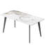 Table de salle à manger moderne 63,56 po, forme rectangulaire, matériau en pierre frittée, pieds en métal gris foncé