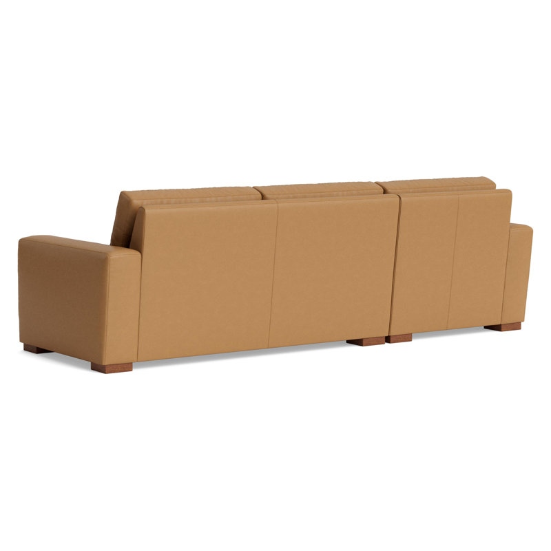 Couch Potato Chaise Sectional, Leather - Butterscotch, Left Hand Facing