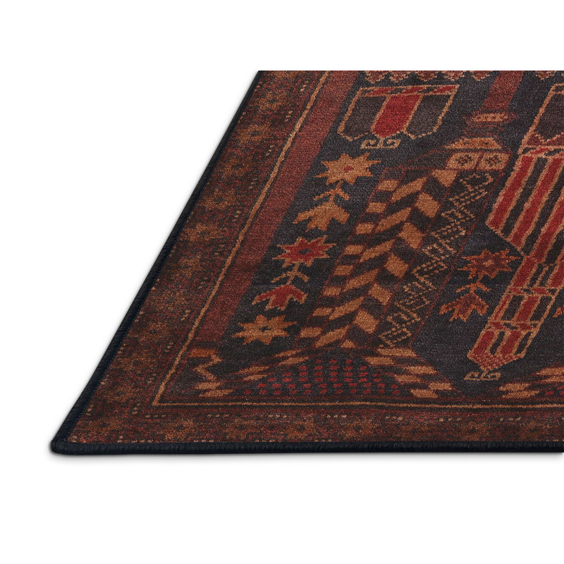 Tapis traditionnel 100% lavable à la machine 2381, Rectangle 2 pi x 5 pi