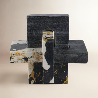 Modern Decorative Object – Handcrafted Marble Accent Sculpture for Shelves, Consoles, Decorative Books, or Coffee Tables
