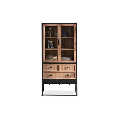 Black + Walnut Manufactured Wood Display Cases