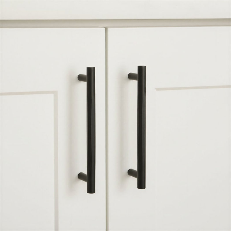 Madelyn Carter Katia Solid Brass Drawer Pull, 6", Matte Black