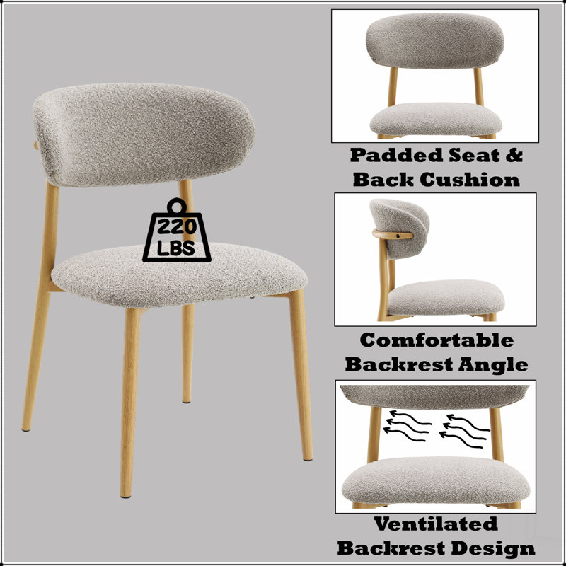 Chaise d'appoint Kacey Gray Boucle Finish (ensemble de 2)