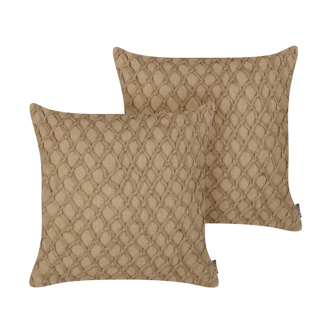 Set aus 2 Baumwollkissen 45 x 45 cm Beige COLLOMIA