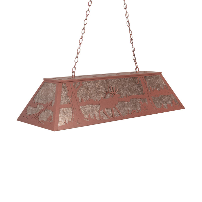 6 - Light Pendant, Rust, 43" H x 48" W x 17" D, Silver Mica