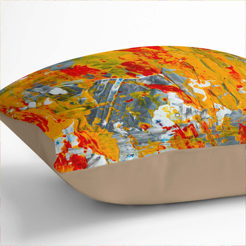 Abstract Square Throw Cushion, Stone, 55 x 55 cm
