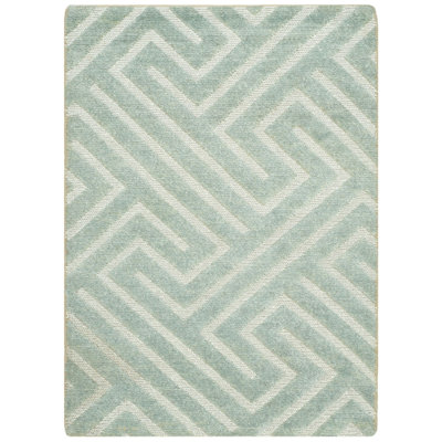 Tapis gris en laine noué à la main Santa Fe