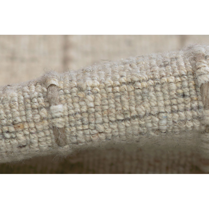 Tapis rayé en laine et polyester ivoire tissé à la main 14 pi x 5 pi Kordt, Ivoire ivoire, 14 pi x 5 pi