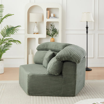 Méridienne à assise unique de 53 pouces à sensation cocooning moderne, canapé modulaire au design enveloppant élégant, canapé «Lazy & Cozy» Vibe, convient à divers cas d'utilisation