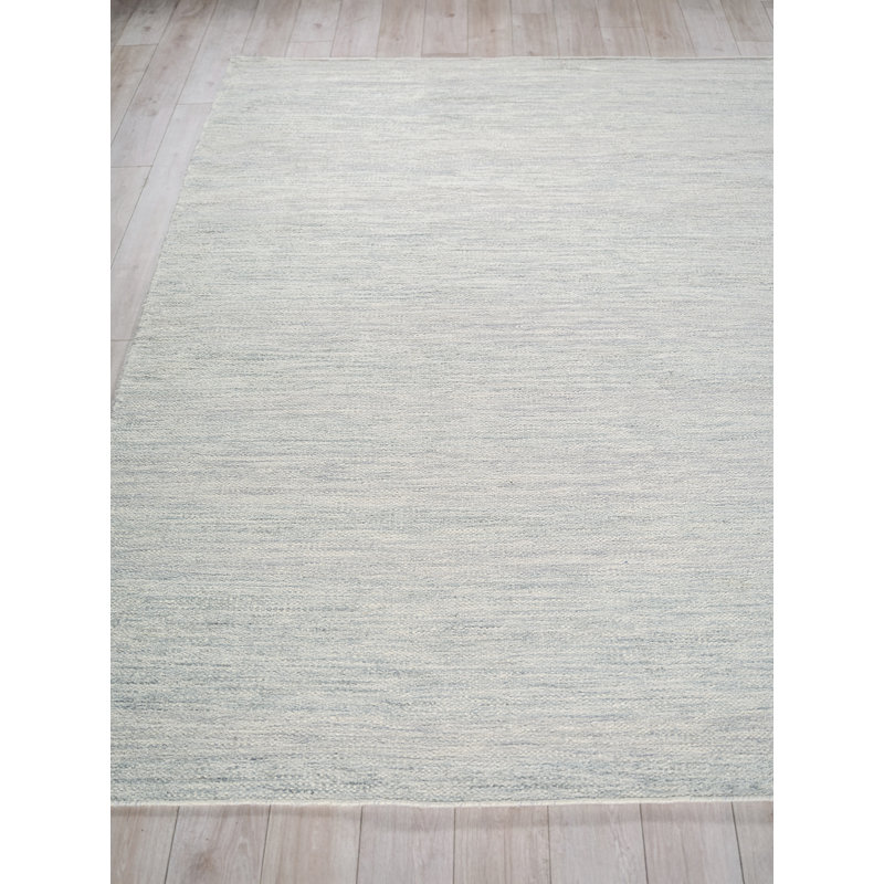 Tranquility flatweave Wool/Mohair Beige Area Rug, Rectangle 9' x 12', Gray