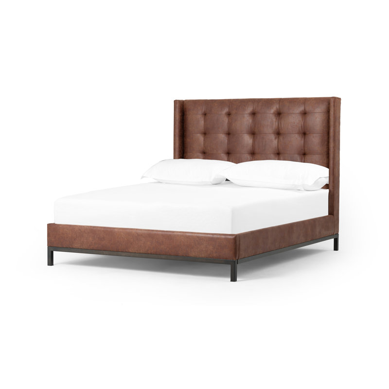 Newhall Upholstered Wingback Bed, Queen