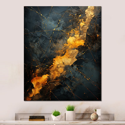 «Golden Grid Power Lines City» sur métal
