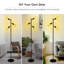 Lampe sur pied industrielle avec interrupteur au pied - Lampes sur pied à branches noires modernes (sans ampoules)