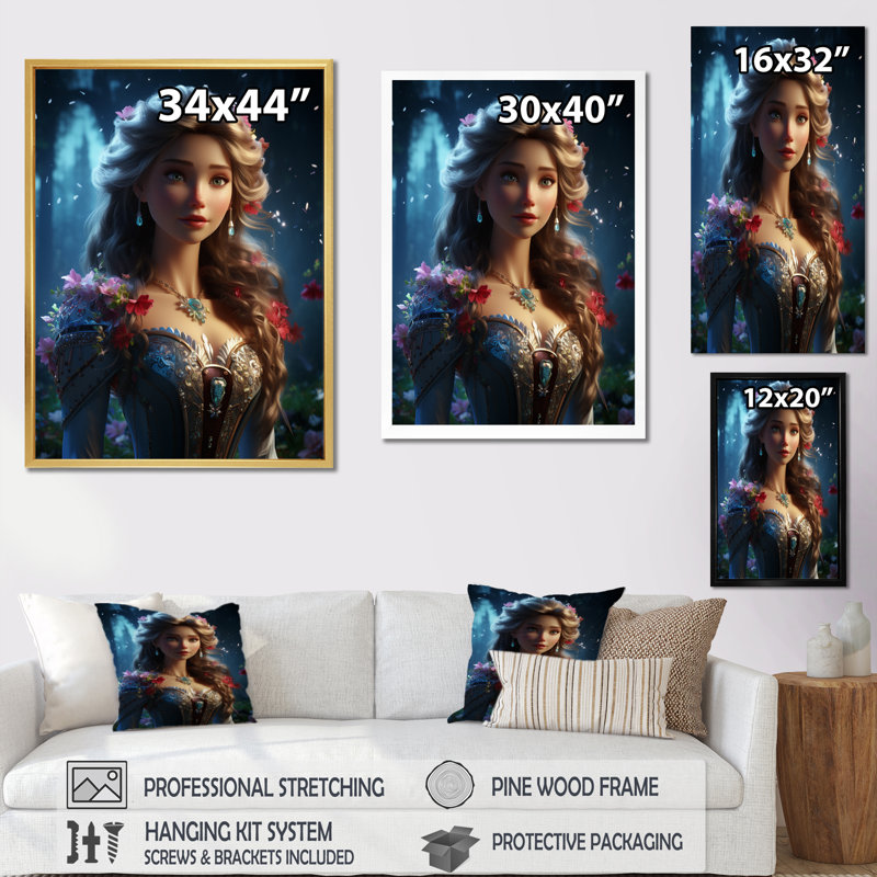 «Fairytale Princess I», reproduction sur toile, H 32 po x l 24 po x P 1 po, Toile tendue