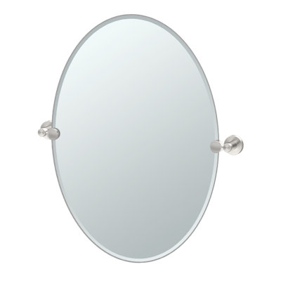 Glam Modern & Contemporary Bathroom Vanity | 26.50"H Frameless Oval Mirror