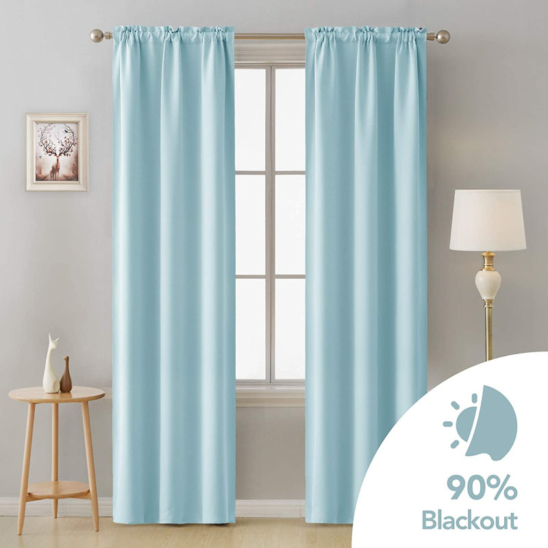 Harlowe Room Darkening Curtain Pair, 38" W x 45" L, Lavender