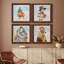 «Groovy Chick and Sky», ensemble de 4 peintures sur toile encadrées-60148060-60148061