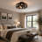 20" Rustic Woodland Flush Mount Caged Ceiling Fan with Remote Control