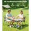 Table de camping pliante portative en aluminium argenté, plateau de table de 35,4 pouces de large avec hauteur réglable, structure en acier sans soudure stable, pratique pour les abris en plein air