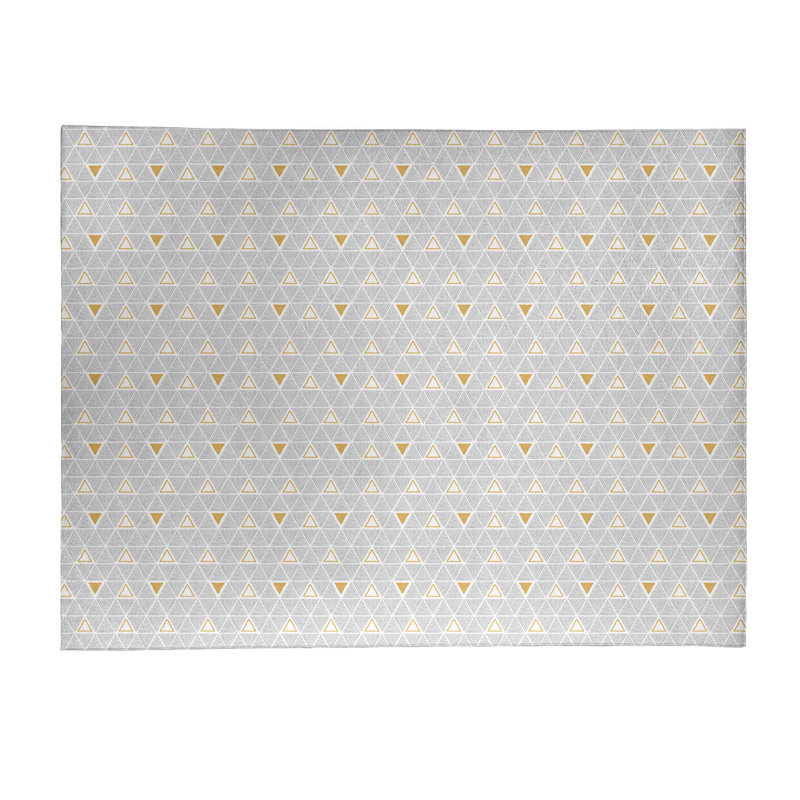 Tapis orange/gris zone fait main géométrique, Rectangle 9 pi x 12 pi