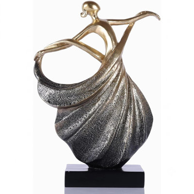 Resin Golden Dancing Girl Statue