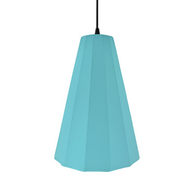 Radiance - Fluted 1-Light Pendant - Reflecting Pool - Matte Black - 9"W x 13"H - Dedicated LED - Black Cord