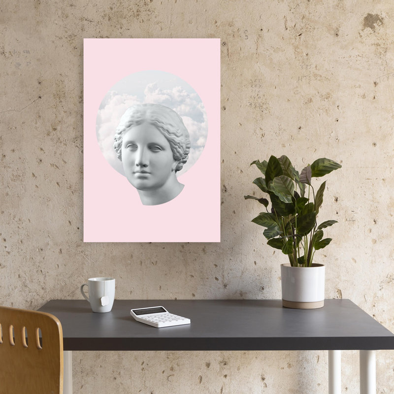Dreamy Classical Bust Dreamy Elegant Ethereal Portrait Architecture Wall Art Print 1 Piece Wrapped Canvas Wall Art