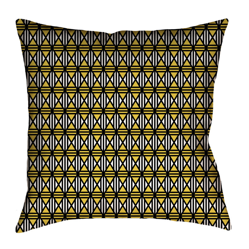 Coussin Katelyn Elizabeth, 26 po x 26 po, Polyester sergé, Jaune