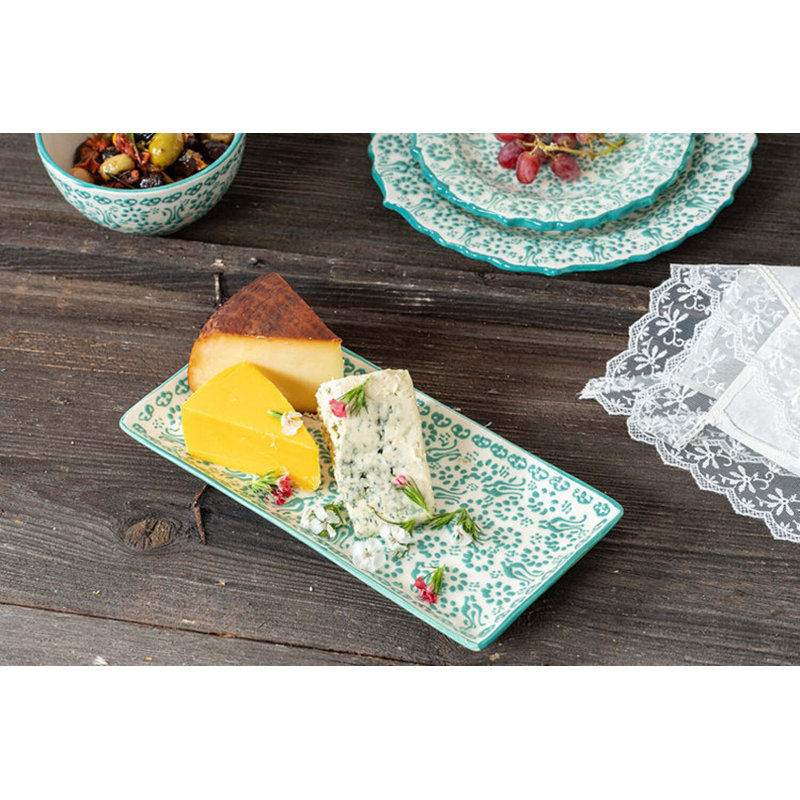 Coppermill Kitchen Hand Painted Ceramic Ceramic Tray, White