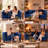 Navy Blue 3-Piece Living Room Set with Channel-Tufted Sofa, Loveseat and Armchair-87477460