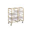 Chariot de service doré et blanc à finition délavée, L 17,0 po x l 34,0 po x H 38,0 po, métal, îlots de cuisine et chariots, doré, blanc