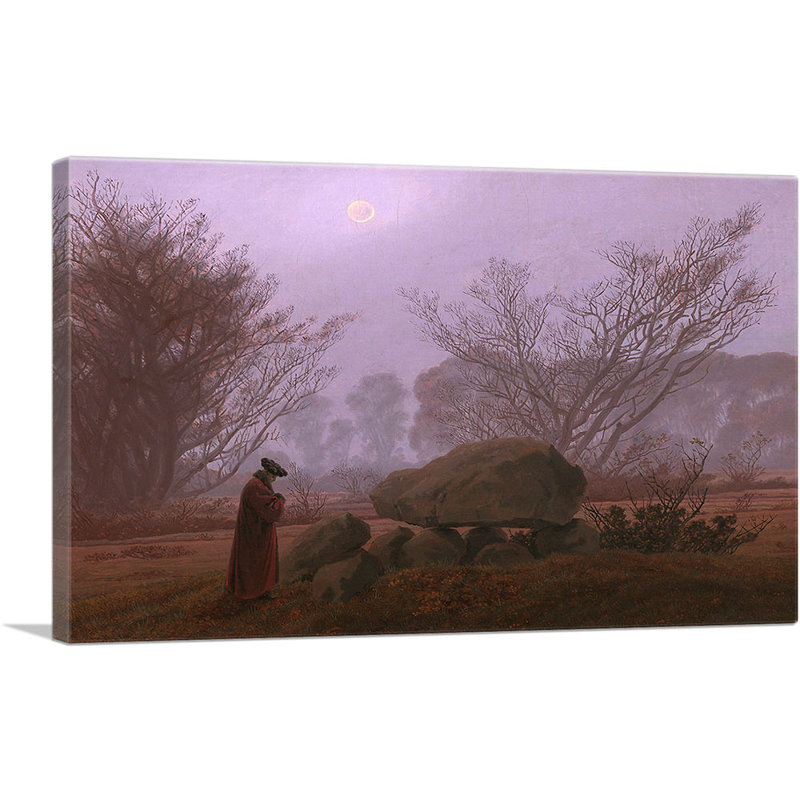 «A Walk at Dusk 1835» par Caspar David friedrich, reproduction d'art sur toile tendue, H 12 po x l 18 po x P 0,75 po