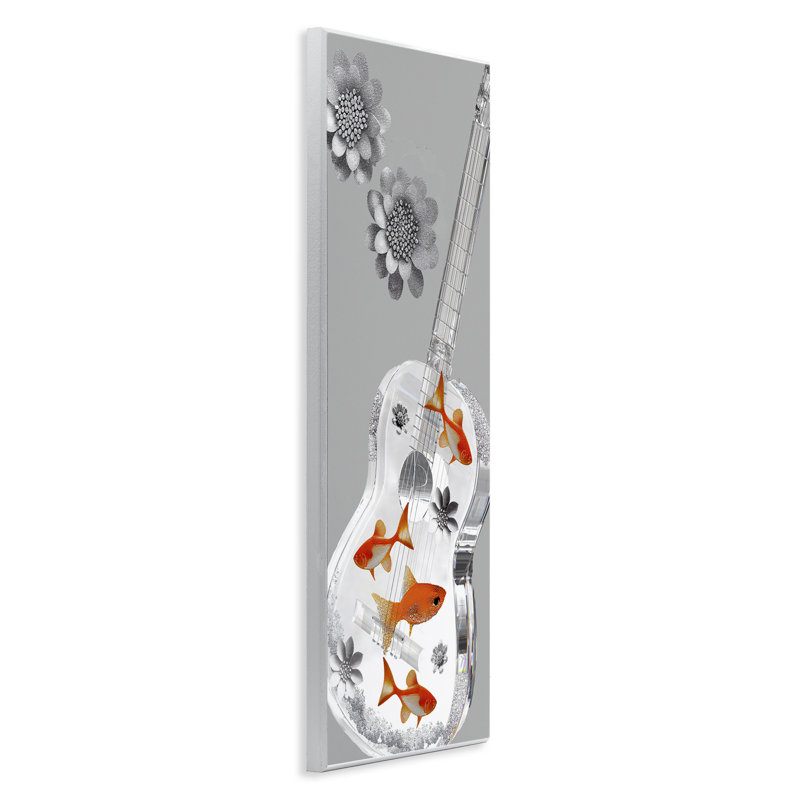 Plaque murale «Sparkle Fish» avec fleurs, design par Sasha