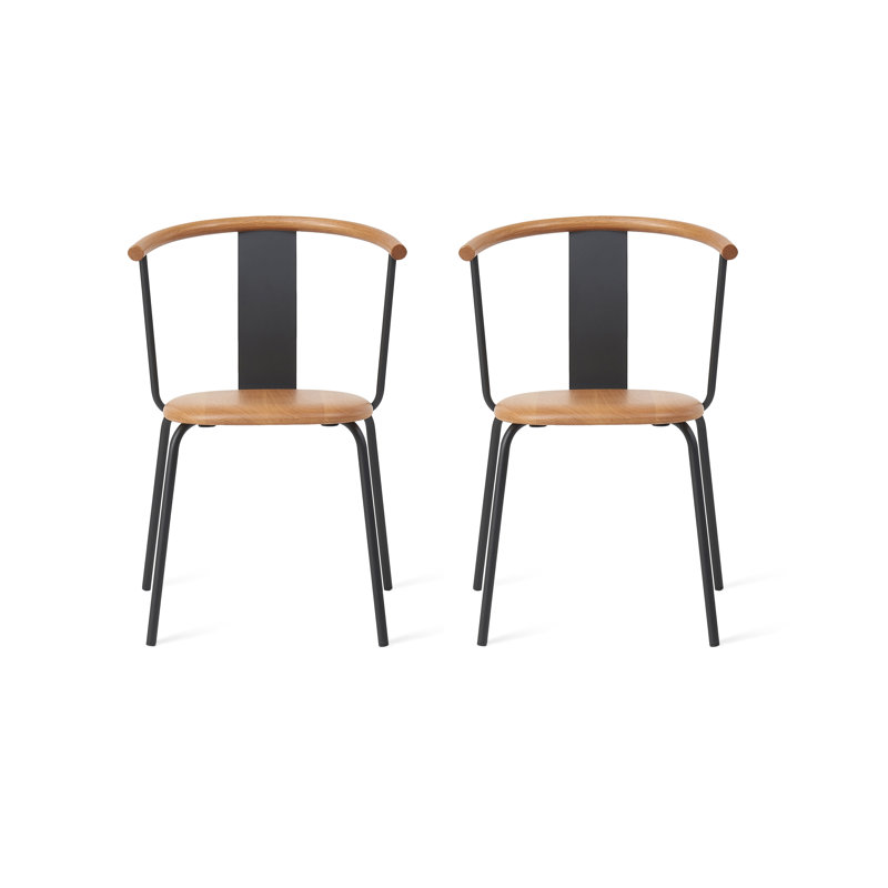 Chaise Shu - ensemble de 2, Bois de frêne naturel / noir