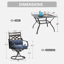 Ensemble repas extérieur pour 4 personnes avec chaises pivotantes, coussins et coussins-305160604