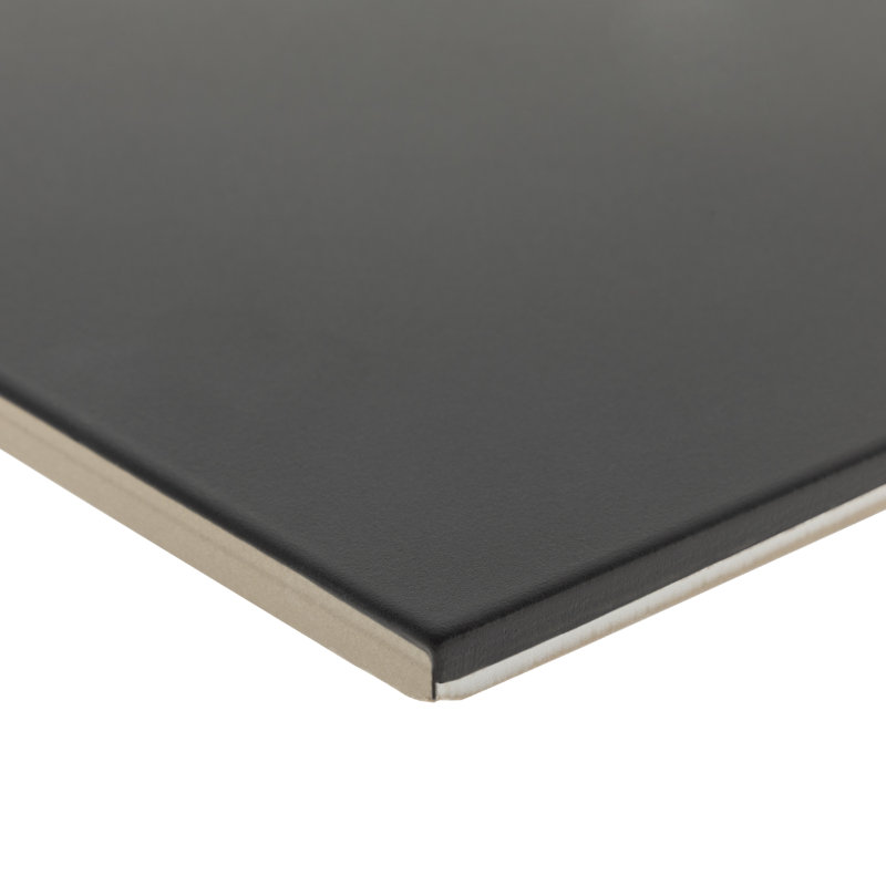8.86" x 8.86" Beveled Singular Wall Floor Use Tile, Black