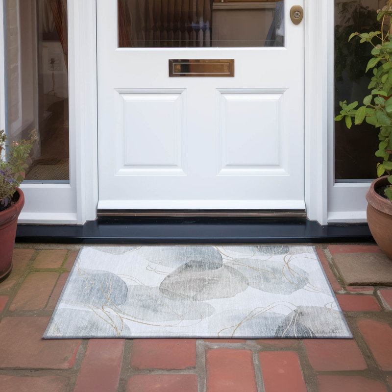 Alfonzo Washable Abstract Indoor / Outdoor Rug, Rectangle 1'8" x 2'6"